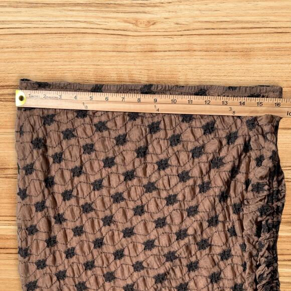 Free People Margot Convertible Maxi Skirt Boho Ruched Asymmetrical Hem Brown XL - Picture 6 of 8